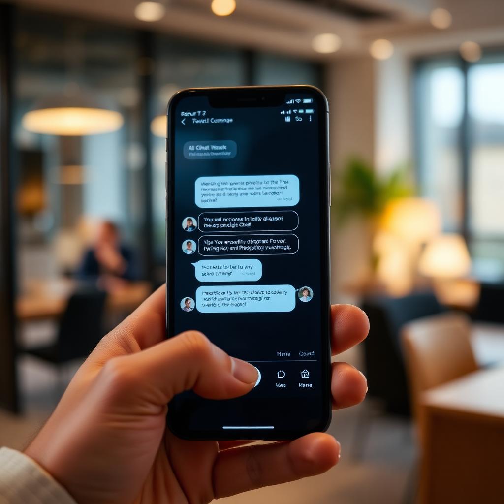 AI customer communication on mobile device